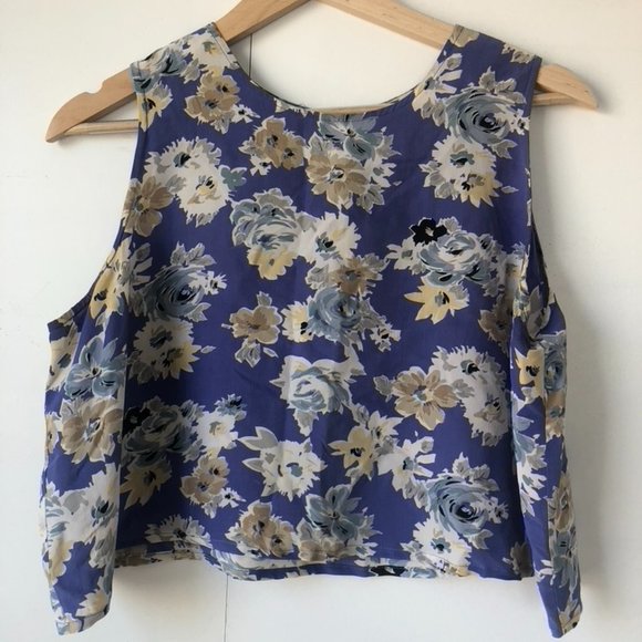 Vintage Cropped Silk Floral Tank - Picture 1 of 3
